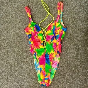 Vintage Venus 90s Neon Barbie One Piece Swimsuit